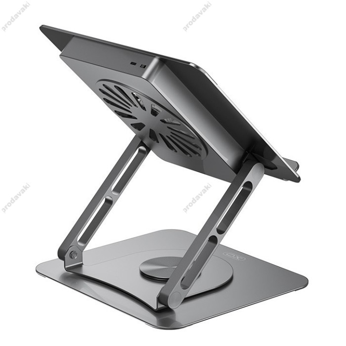 Підставка для ноутбука та MacBook XO C182 Metal Notebook Holder + Lighted Colourful Radiator Grey